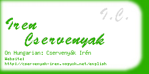 iren cservenyak business card